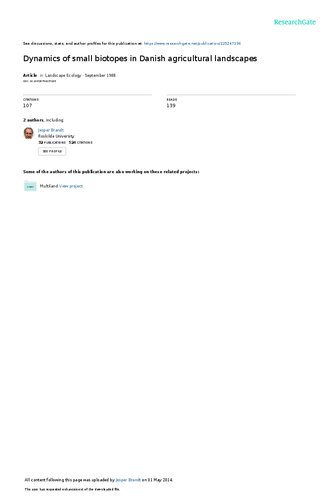 Dynamics of small biotopes in Danish agricultural landscapes