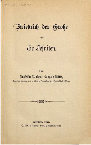 Friedrich der Große und die Jesuiten