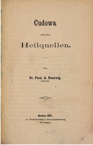 Cudowa und seine Heilquellen