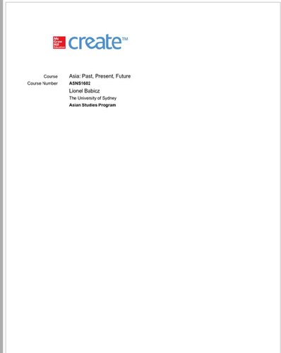 Asia: Past, Present, Future