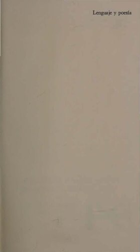 Lenguaje y poesía