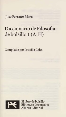 Diccionario de Filosofía de bolsillo 1 (A-H)