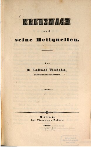 Kreuznach und seine Heilquellen