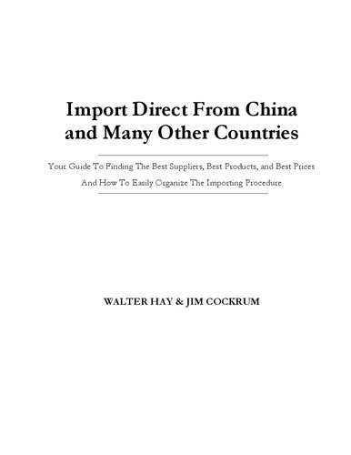 Import Direct From China and Many Other Countries