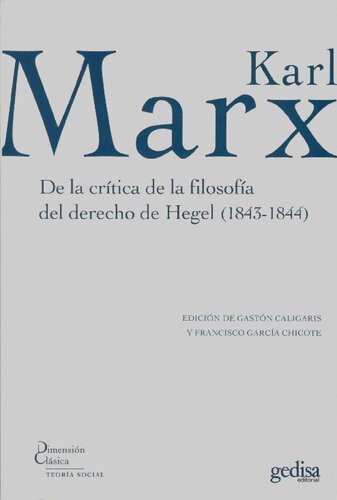 De la crítica de la filosofía del derecho de Hegel (1843-1844)