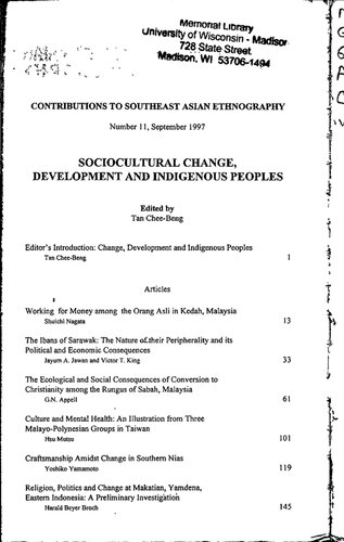 Sociocultural Change, Development and Indigenous Peoples