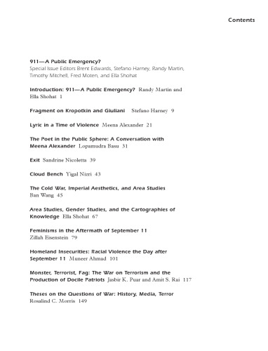 911: A Public Emergency (Social Text 72)