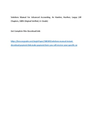 Solutions Manual Advanced Accounting