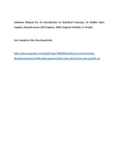 Solutions Manual An Introduction to Statistical Concepts