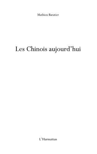 Les chinois aujourd'hui