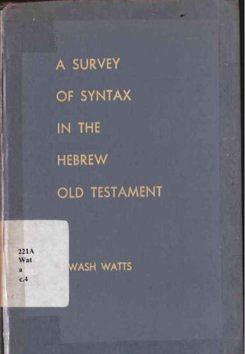 A Survey of Syntax in the Hebrew Old Testament