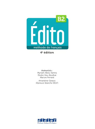 Edito B2, 4e Edition with Audio included