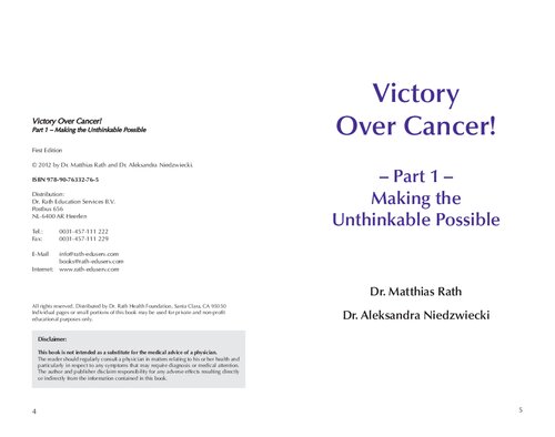 Victory over cancer book  ( Part 1 and 2 Complete ) - Orthomolecular Medicine