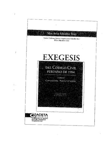 Exégesis: Código civil peruano de 1984, Volumen1 (Contrato Parte G.)