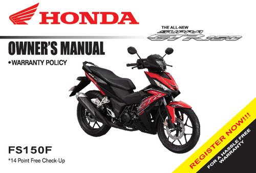 Honda Supra GTR150 2020 owner manual