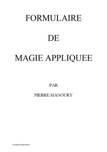 Formulaire de magie appliquée