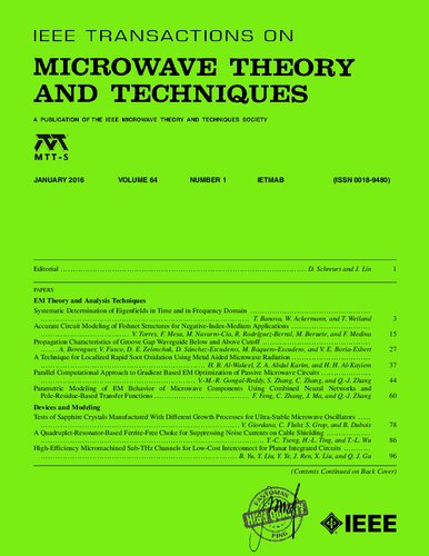 [Journal] IEEE Transactions on Microwave Theory and Techniques. Vol. 64. No 1