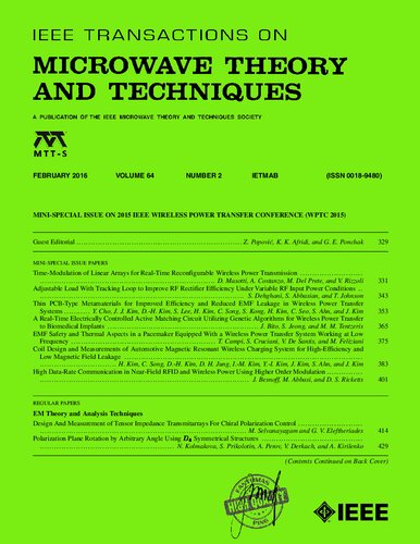 [Journal] IEEE Transactions on Microwave Theory and Techniques. Vol. 64. No 2