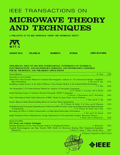[Journal] IEEE Transactions on Microwave Theory and Techniques. Vol. 64. No 8