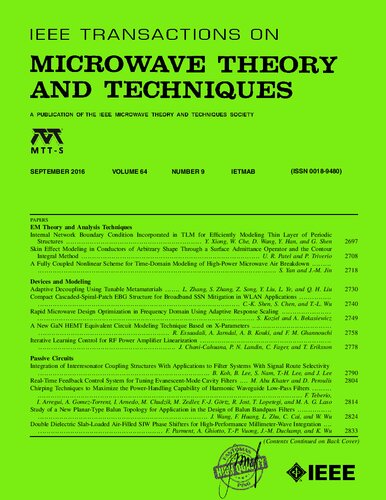 [Journal] IEEE Transactions on Microwave Theory and Techniques. Vol. 64. No 9