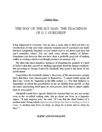 The Way of the Sly Man. Teachings of Gurdjieff