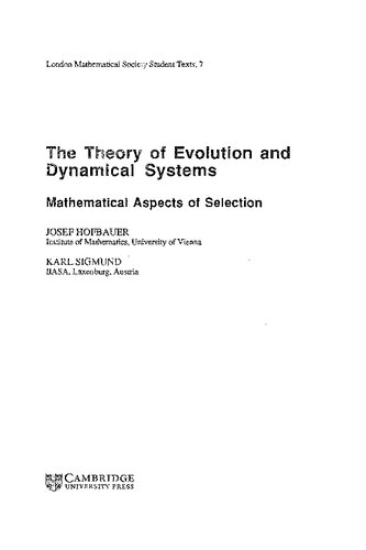 The Theory of Evolution and Dynamical Systems: Mathematical Aspects of Selection
