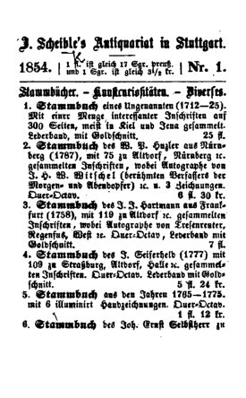 J. Scheible's Antiquariat in Stuttgart