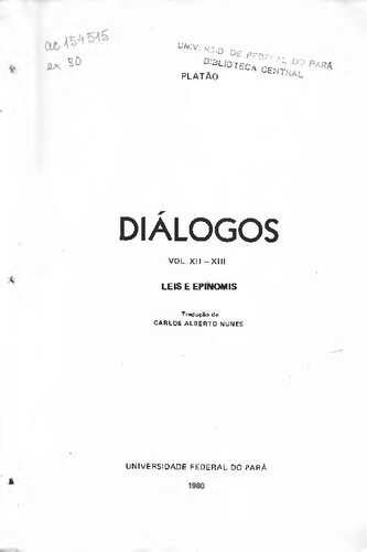 Diálogos - Leis e Epínomis