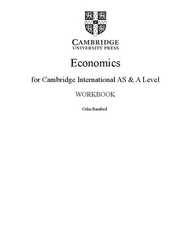 Cambridge International AS & A Level Economics Workbook with Digital Access (2 Years)