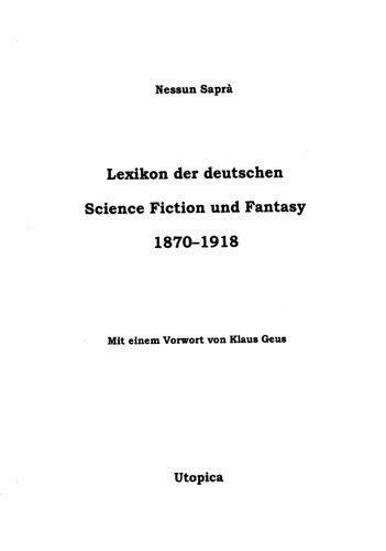Lexikon der deutschen Science Fiction & Fantasy 1870-1918