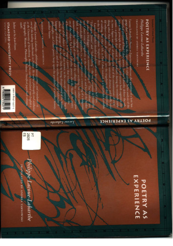 Poetry as Experience (Meridian: Crossing Aesthetics)