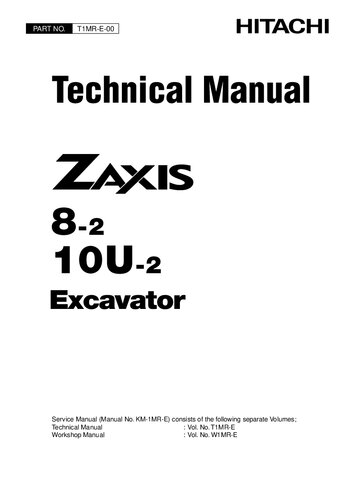 Service Manual Hitachi ZAXIS ZX10U-2 / ZX8-2 Excavator