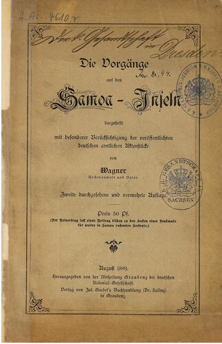Die Vorgänge auf den Samoa-Inseln
