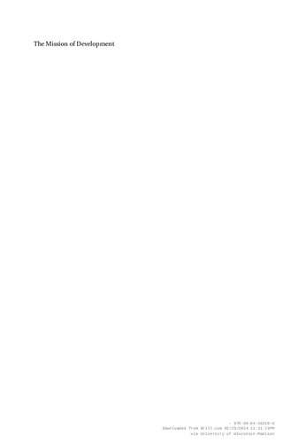 The Mission of Development (Theology and Mission in World Christianity, 10)