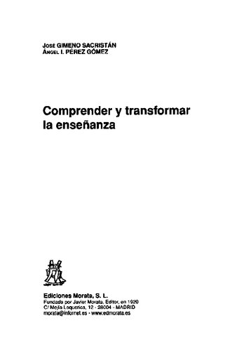 Comprender y transformar la enseñanza
