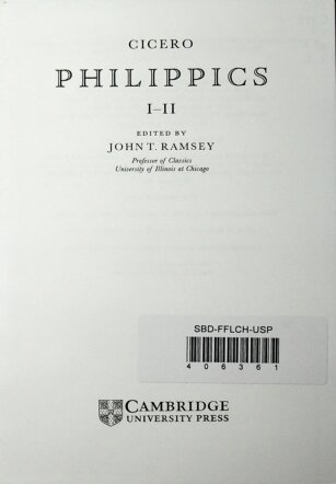 Cicero. Philippics I-II