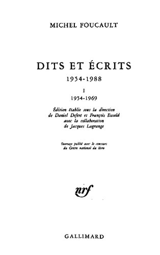 Dits et Écrits I: 1954-1969