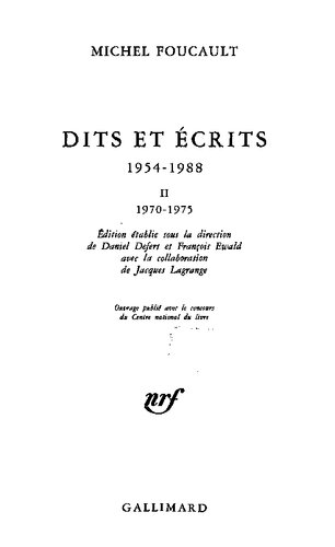 Dits et Écrits II: 1970-1975