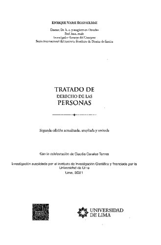 Tratado de Derecho de Las Personas