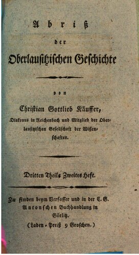 Abriß der Oberlausitzischen Geschichte