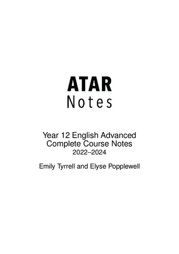 HSC Year 12 English Advanced Complete Course Notes (2022 - 2024)
