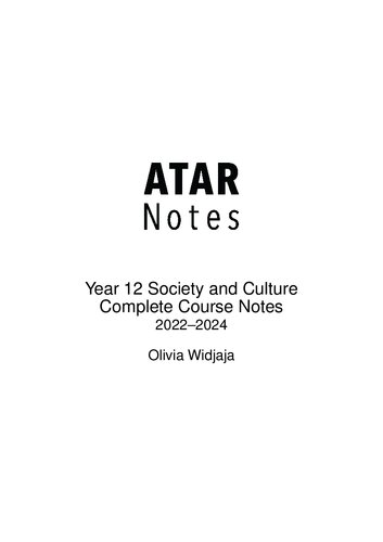 HSC Year 12 Society and Culture Complete Course Notes (2022 - 2024)