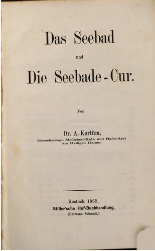 Das Seebad und die Seebade-Cur [Kur]