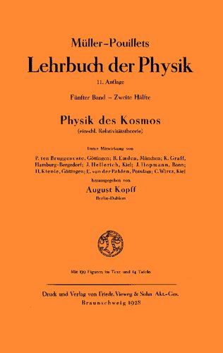 Müller-Pouillets Lehrbuch der Physik - Band V, 2. Teil: Physik des Kosmos