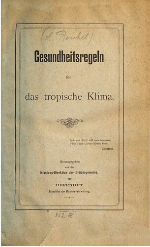 Gesundheitsregeln für das tropische Klima