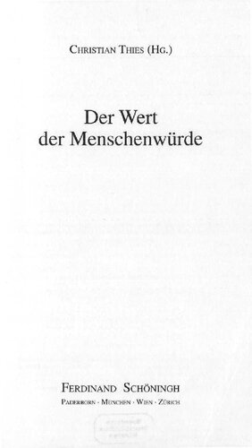 Der Wert der Menschenwürde