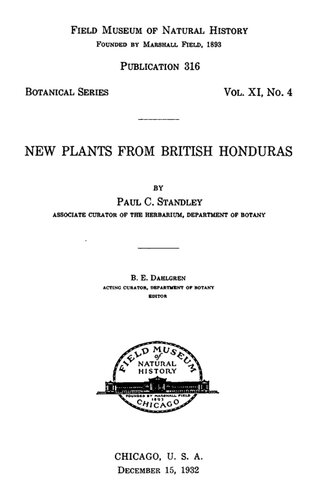 New Plants From British Honduras