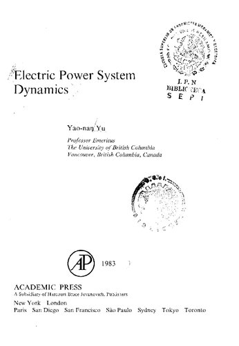 Electric Power System Dynamics