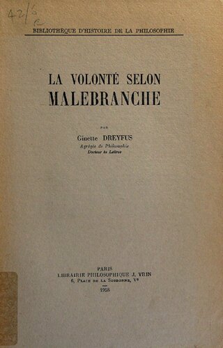 La Volonté selon Malebranche