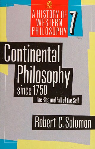 Continental philosophy since 1750, the rise and fall of the self